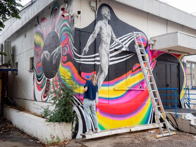 Live painting murale